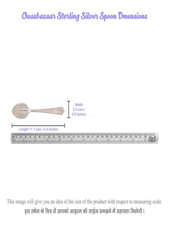 Osasbazaar Sterling Silver Spoon, Silver Tea Spoon Premium for Home and Kitchen - 90%-92.5% Pure BIS Hallmarked - Image 4